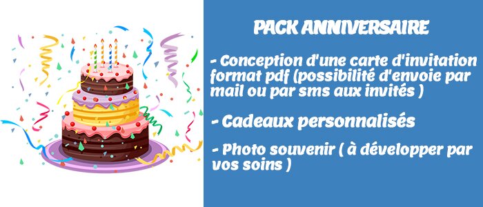 Pack anniversaire enfants